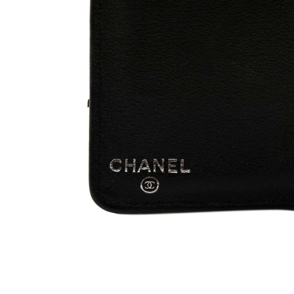 CHANEL Black Lambskin Leather Logo Wallet - Picture 5 of 8